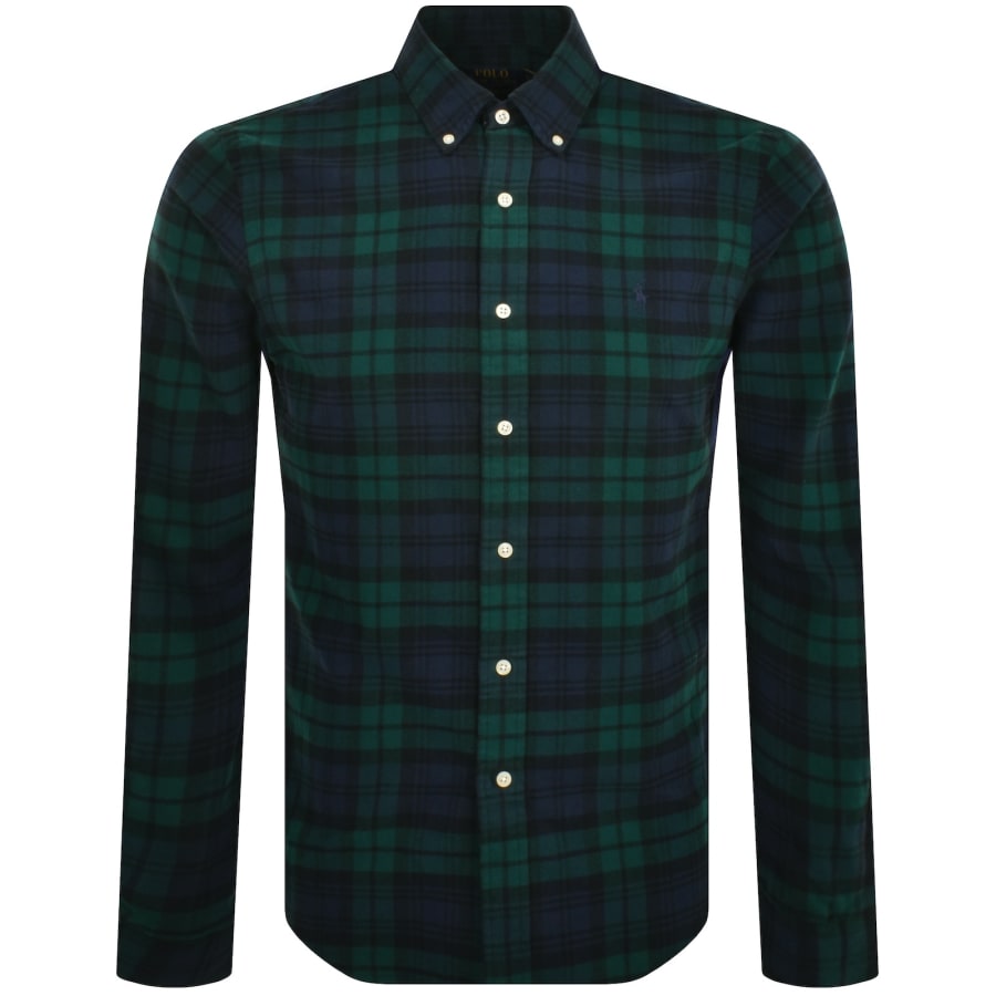 Ralph Lauren Custom Fit Long Sleeve Shirt Green Mainline Menswear